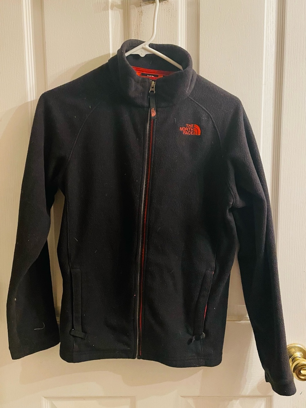 The North Face Kids Like New Black Fleece Jacket with Red Logo